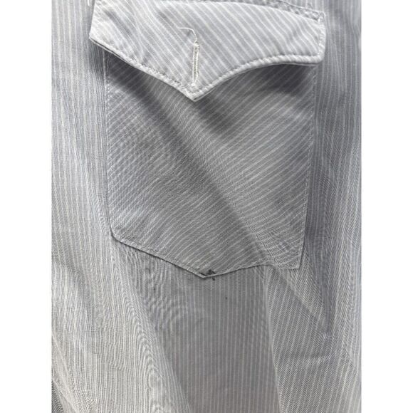 Vintage Wrangler Western Workwear Mechanic Long Sleeve Button Shirt M 15.5 READ - Picture 2 of 5